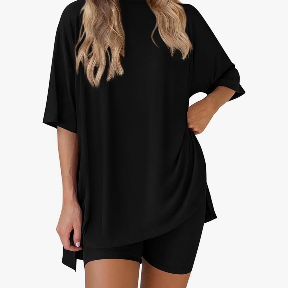 pretty garden Women's 2piece lounge set color black - Picture 3 of 8